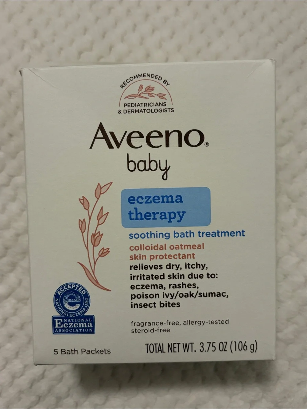 5 Aveeno Baby Eczema Therapy Soothing Bath Treatment Packets